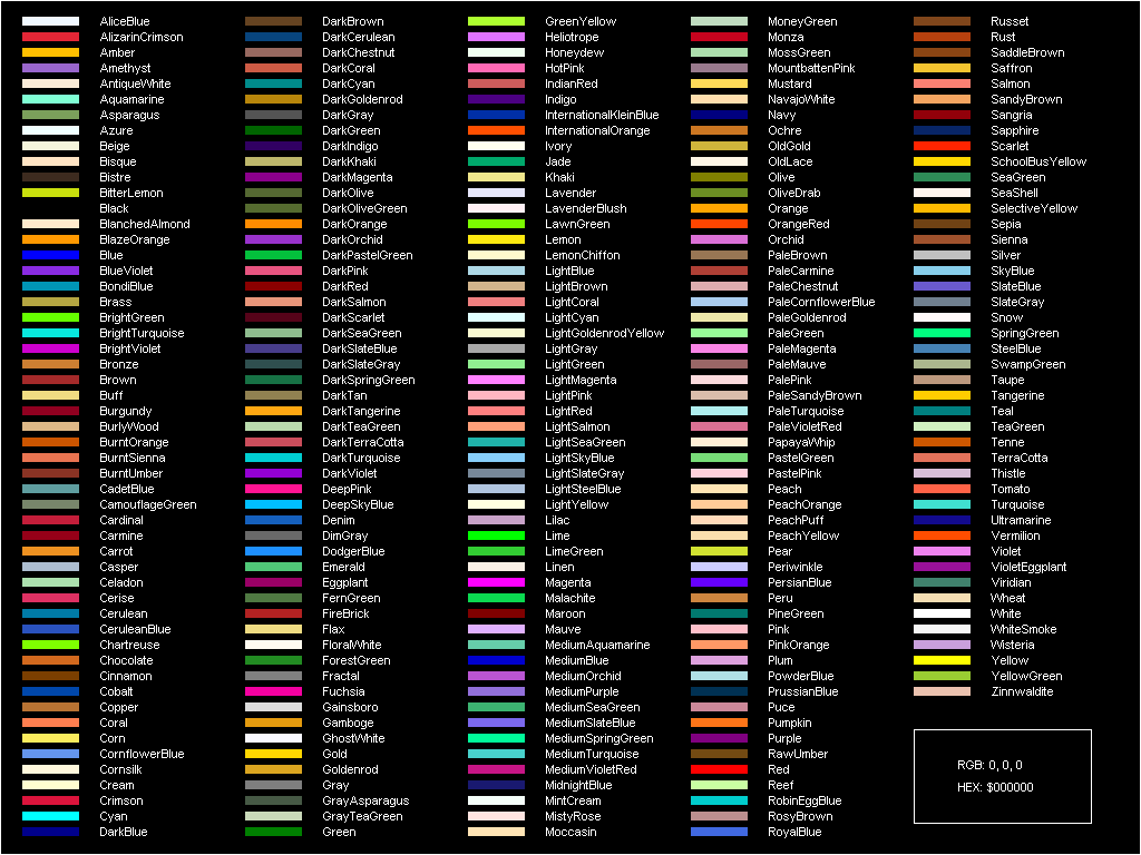 color list draft